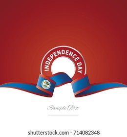 Belize Independence Day ribbon logo icon