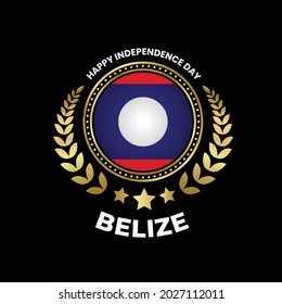 Belize Independence Day Stamp. September 21 vector flag