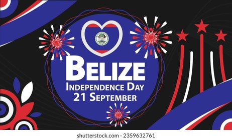 Belize Independence Day vector banner design. Happy Belize Independence Day modern minimal graphic poster illustration.