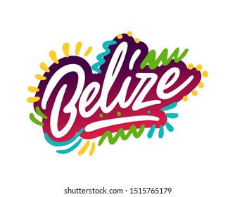 Belize. Lettering. Vector illustration. Perfect design for greeting cards, posters, T-shirts, banners print invitations