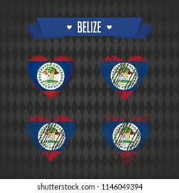 Belize with love. Design vector broken heart with flag inside.