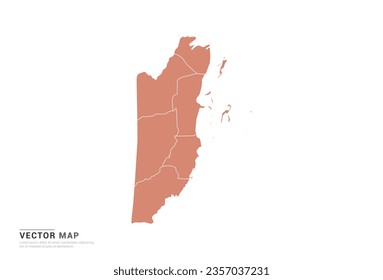 Belize Map - abstract style orange isolated on white background for design vector.