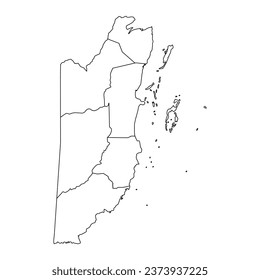 Belize map with administrative divisions.