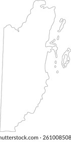 Belize map black outline, transparent background vector
Belize country border map, clean outline illustration