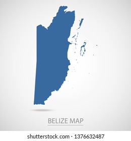Belize map. Blue Belize map and Country name . Vector map on gray background. Symbol for your web site design map logo. app, ui, Travel vector eps10, concept Illustration.