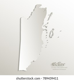 Belize map card paper 3D natural vector