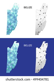 Belize map in geometric polygonal style. Abstract gems triangle.