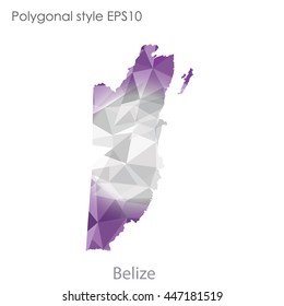Belize map in geometric polygonal style.Abstract gems triangle,modern design background.. Vector illustration EPS10
