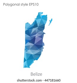 Belize map in geometric polygonal style.Abstract gems triangle,modern design background.. Vector illustration EPS10