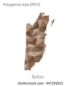 Belize map in geometric polygonal style.Abstract gems triangle,modern design background.. Vector illustration EPS10