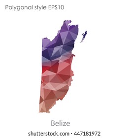 Belize map in geometric polygonal style.Abstract gems triangle,modern design background.. Vector illustration EPS10