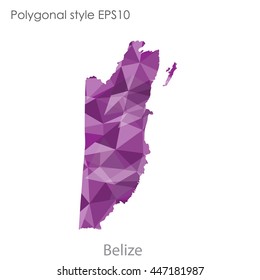 Belize map in geometric polygonal style.Abstract gems triangle,modern design background.. Vector illustration EPS10