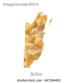 Belize map in geometric polygonal style.Abstract gems triangle,modern design background.. Vector illustration EPS10