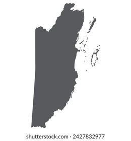Belize map. Map of Belize in grey color