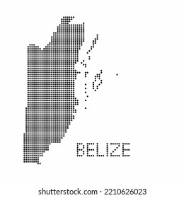 Belize map with grunge texture in dot style. Abstract vector illustration of a country map with halftone effect for infographic.