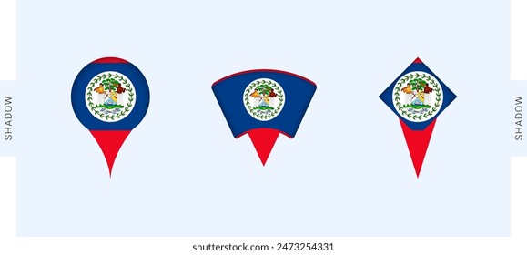 Belize Map Markers Set. Perfect for projects related to Belize, travel, geography, and international representation. Vector collection.