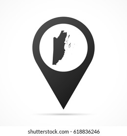 Belize Map on location pin. Map pointer isolated on a white background.
Conceptual vector illustration.