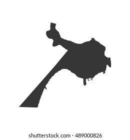 Belize map silhouette illustration on the white background. Vector illustration
