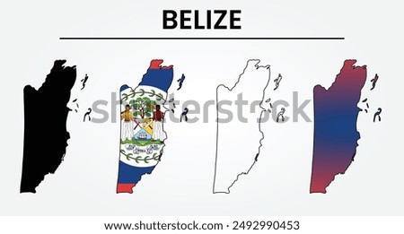 BELIZE map silhouette, illustration vector art