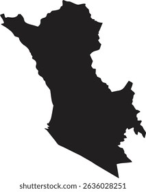 Belize map silhouette vector style with white background