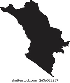 Belize map silhouette vector style with white background