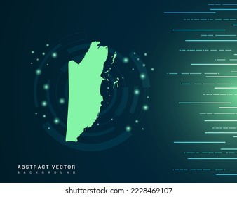 Belize map of technology green futuristic Background vector.