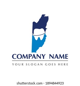 belize map and teeth dental care symbol logo vector