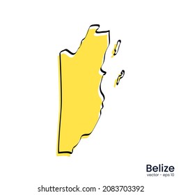 Belize map vector illustration template design. Outline style.