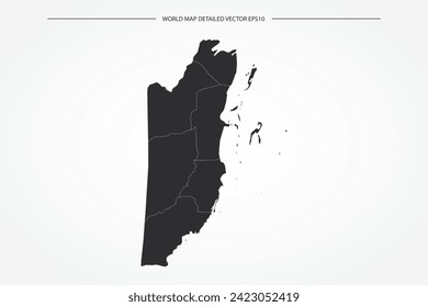 Belize Map - World Map International vector template with High detailed with black and white outline color isolated on white background - Vector illustration eps 10