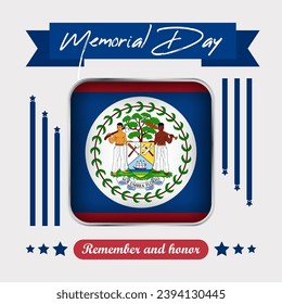 Belize Memorial Day Vector Illustration