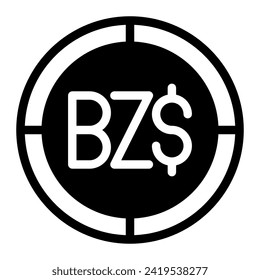 Belize money flat icon. vector illustration of Belize money vector icon for web design, app mobile and software interfaces.  isolated on white background