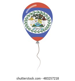 Belize national colors isolated balloon on white background. Independence day patriotic poster. Flat style National day vector illustration.