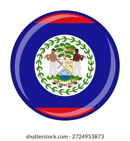 Icono oficial del emblema de la bandera nacional del círculo redondo de Belice