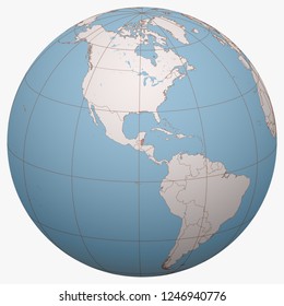 Belize on the globe. Earth hemisphere centered at the location of Belize. Belize map.