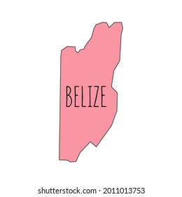 Belize outline map. Vector editable