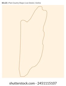 Belize plain country map. Low Details. Outline style. Shape of Belize. Vector illustration.