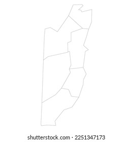 Belize political map of administrative divisions