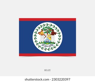 Belize Rectangle flag icon with shadow.