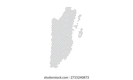 Belize Stylized halftone dot map with concentric circular pattern