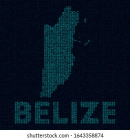 Belize tech map. Country symbol in digital style. Cyber map of Belize with country name. Attractive vector illustration.