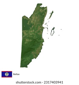 Belice Topography Country Map Vector