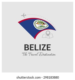 Belize The Travel Destination logo - Vector travel company logo design - Country Flag Travel and Tourism concept t shirt graphics - vector illustration