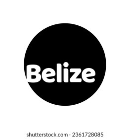 Belize typography art with round shape.