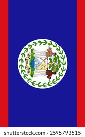 Belize Vertical Flag, Vertical Flag Belize