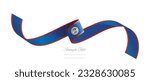 Belizean flag ribbon vector illustration. Belize flag ribbon on abstract isolated on white color background