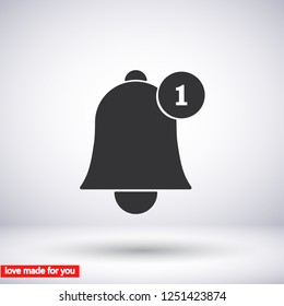 Bell 1 icon vector