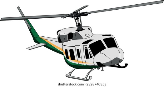 Bell 212 Helicopter Vector Artwork 