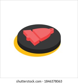 Ilustración vectorial de icono isométrico Bell 3d 