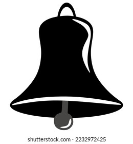 bell with acorn vector silhouette icon on white background