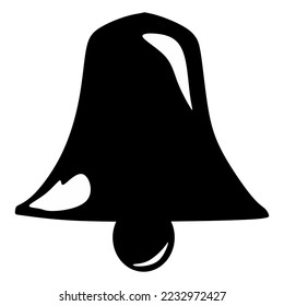 bell with acorn vector silhouette icon on white background